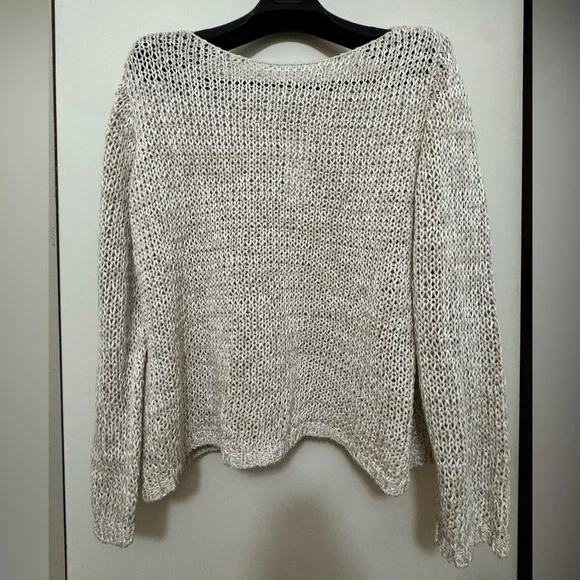 NWT Eileen Fisher Women's Cream 100% Organic Cotton Sweater 3X Layering spring! - Picture 3 of 6